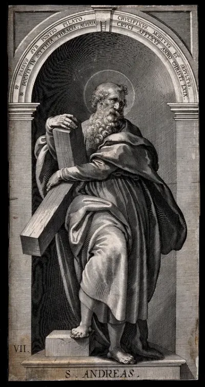 Saint Andrew. Engraving by L. Kilian, 1623, after J.M. Kager
