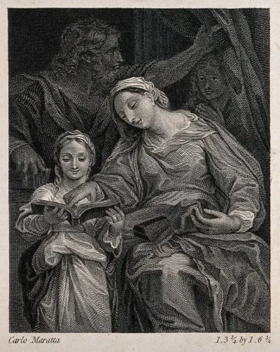 Saint Anne teaching the young Mary to read