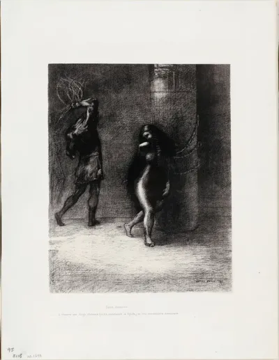 Saint Anthony: "Beneath her long hair, which covered her face, I thought I recognized Ammonaria", plate 1 of 6