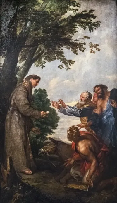 Saint Anthony of Padua and the miracle of the mule