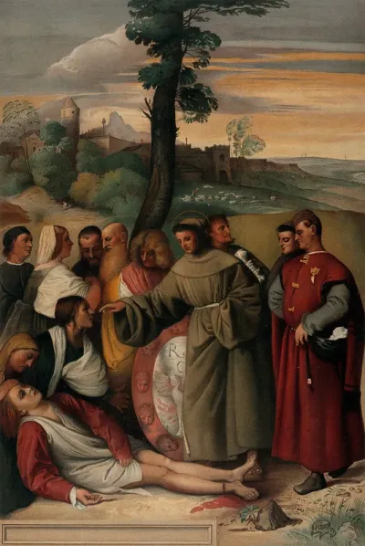 Saint Antony of Padua healing the foot of a young man