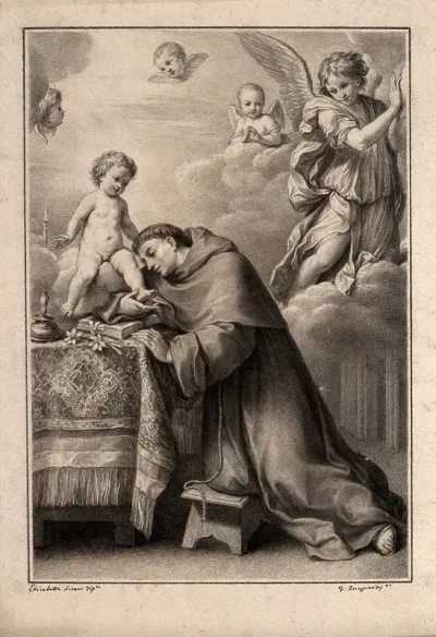 Saint Antony of Padua with the Christ Child and angels