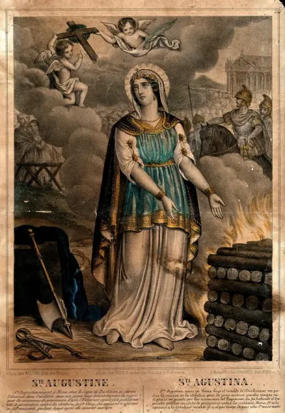 Saint Augusta. Coloured lithograph
