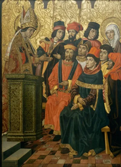 Saint Augustine and Saint Monica in a Sermon by Saint Ambrose