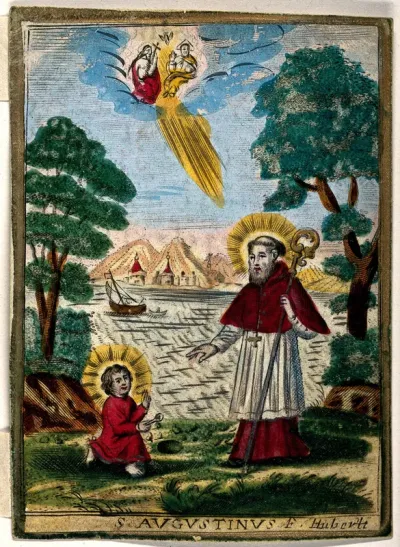 Saint Augustine of Hippo: a child compares its attempt to empty the sea with a spoon with Saint Augustine's attempts understand the Holy Trinity