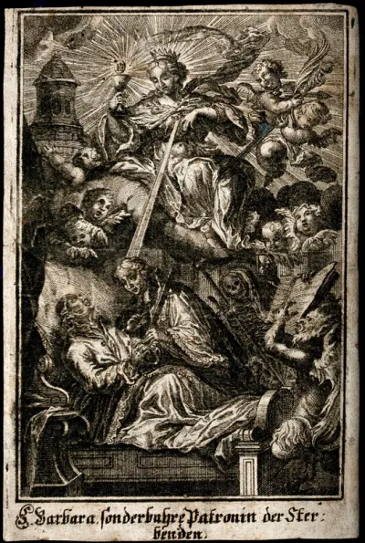 Saint Barbara comforting the dying
