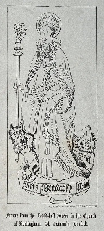 Saint Benedict. Anastatic print