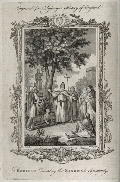 Saint Birinus converting the Saxons of Wessex to Christianity