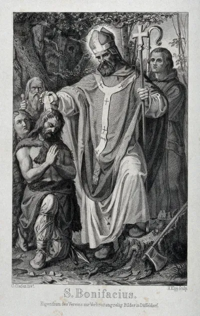 Saint Boniface: he baptizes Germans