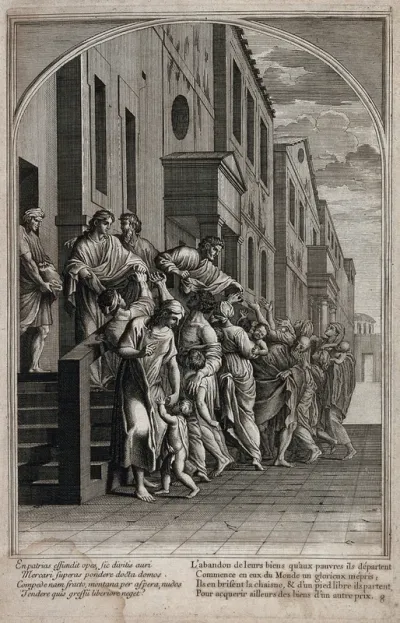 Saint Bruno: he and his companions distribute their property to the poor