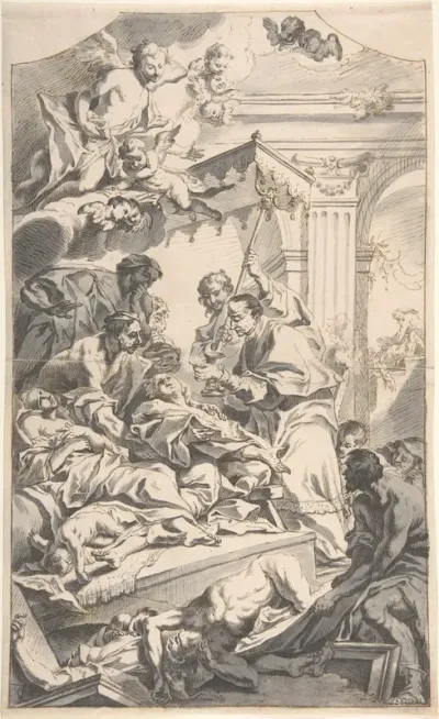 Saint Carl Borromäus Giving Extreme Unction to the Plague-Stricken.