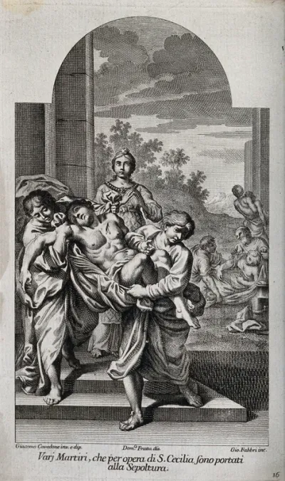 Saint Cecilia: she enables the bodies of Christian martyrs to be buried