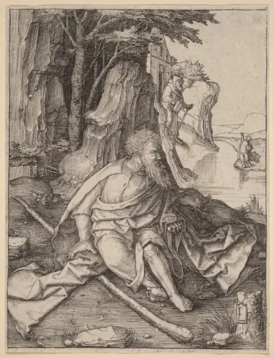 Saint Christopher at the Border of a River