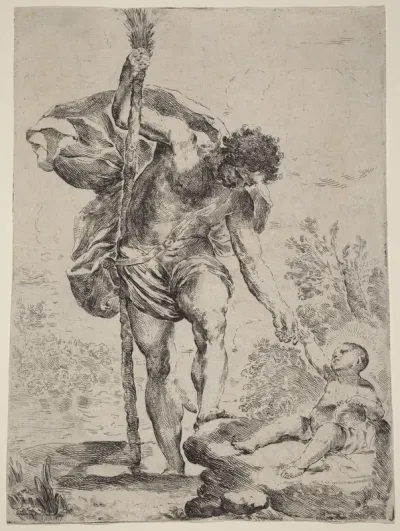 Saint Christopher Giving His Hand to the Infant Jesus