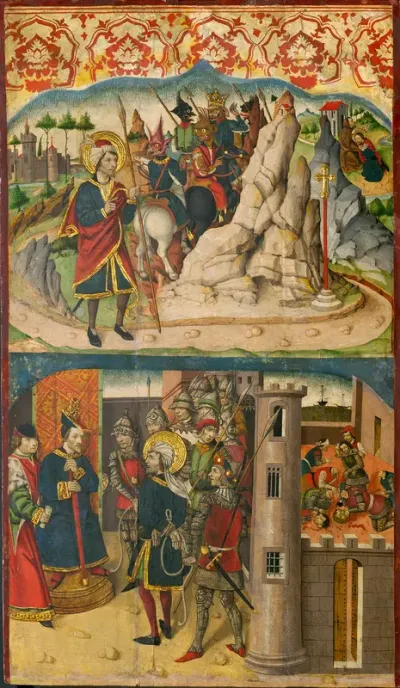 Saint Christopher Meets Satan; Saint Christopher before the King of Lycia
