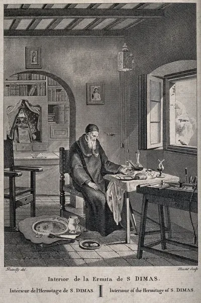Saint Dimas. Line engraving by Macret after Dutailly