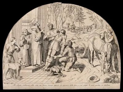 Saint Dominic Guzman bringing Napoleon Orsini back from the dead