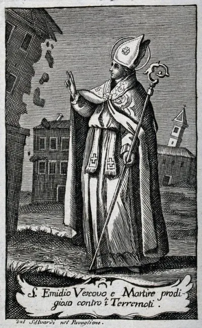 Saint Emygdius. Engraving by Salvardi