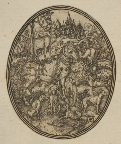 Saint Eustace (reduced reverse copy in oval)