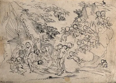 Saint Francis of Assisi dying, surrounded by angels