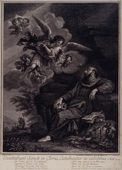Saint Francis of Assisi: he hears music played on a violin by an angel