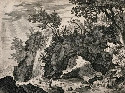 Saint Francis of Assisi receiving the stigmata of Christ from Christ on the cross