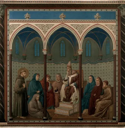 Saint Francis preaching before Pope Honorius III