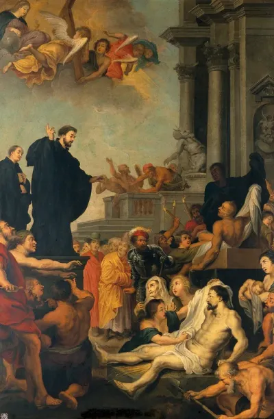 Saint Francis Xavier preaching and healing