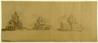 Saint Gabriel's Church, Chicago, Illinois, Perspective Sketches