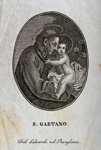 Saint Gaetano holding the infant Christ