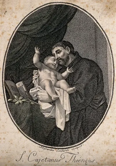 Saint Gaetano Tiene holding the infant Christ
