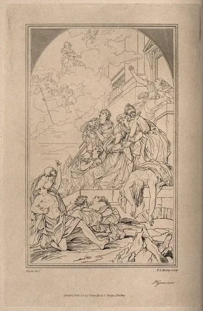 Saint Geneviève interceding for the people of Paris afflicted by ergotism