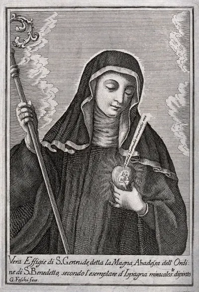 Saint Gertrude holding her heart