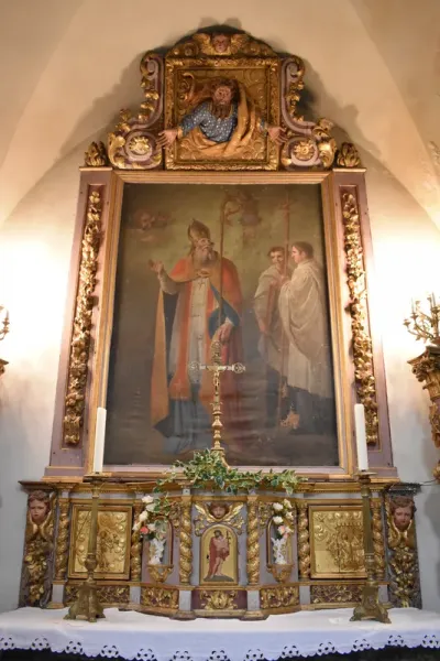 Saint Gimer suivi de deux clercs
