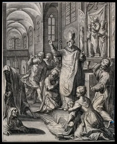 Saint Godehardus of Hildesheim: his sermons force the dead to leave their graves, resulting in reformation among the living