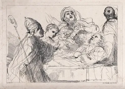 Saint Gregory healing the sick (?)