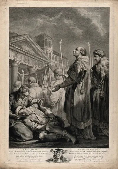 Saint Gregory the Great: he prays for intercession against the plague