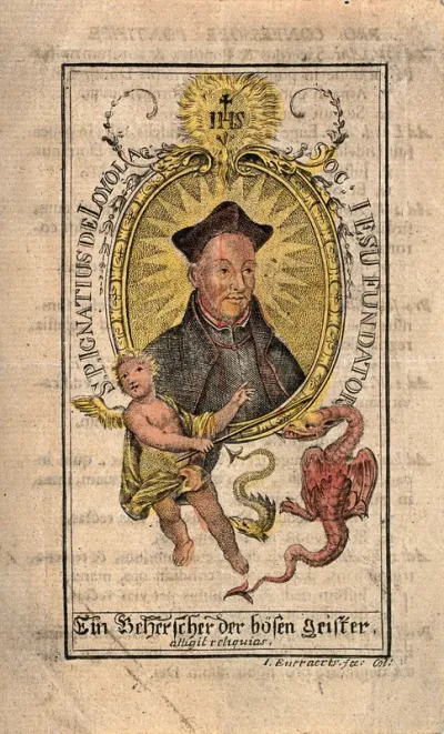 Saint Ignatius of Loyola as tamer of evil spirits