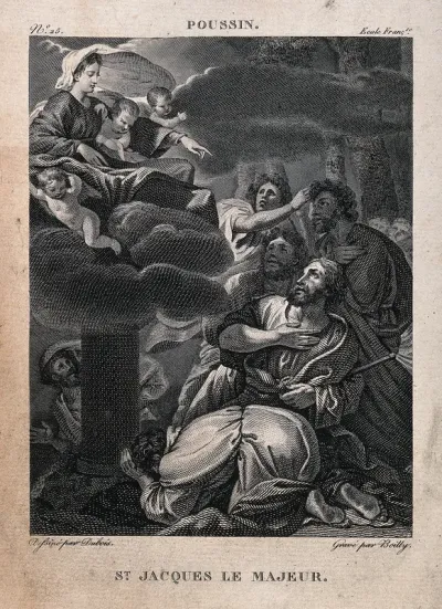 Saint James the Great: the Virgin appears to him on a pillar by the river Ebro