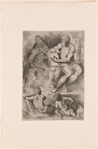 Saint Jerome and a Pope with Two Putti (Saint Jerome and Pope Damasus)