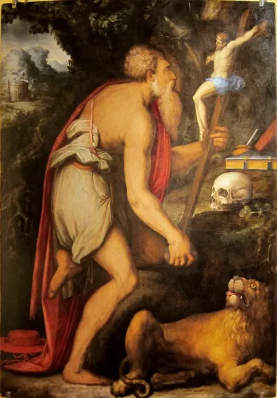 Saint Jérôme en méditation.