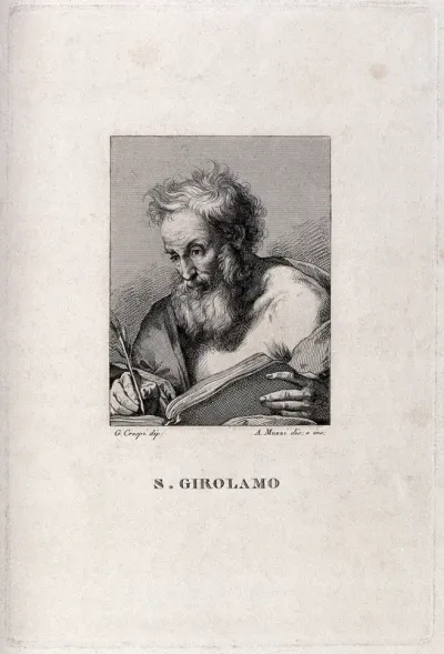 Saint Jerome. Engraving by A. Muzzi after G. Crespi