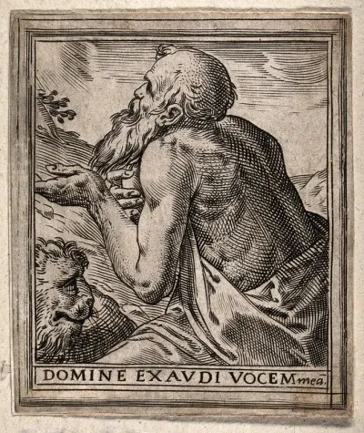 Saint Jerome. Engraving by Agostino Carracci, 1581