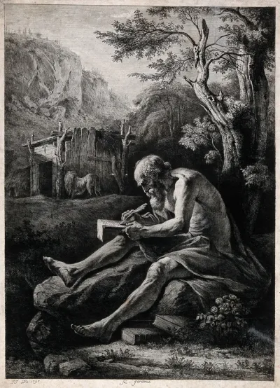 Saint Jerome. Etching by J.J. de Boissieu, 1797