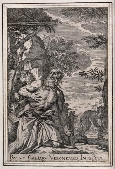 Saint Jerome. Etching by J. van Campen after P. Veronese
