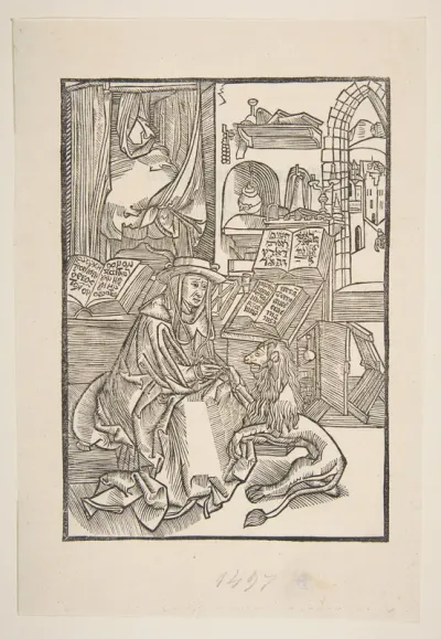 Saint Jerome exctracting a Thorn from the Lion's Foot (copy)