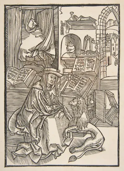 Saint Jerome Extracting a Thorn from the Lion's Foot, Lyons 1508 (copy)
