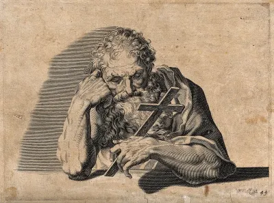 Saint Jerome. Line engraving after F. Vanni
