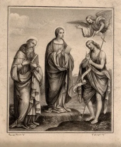 Saint Jerome, Mary the Blessed Virgin, Saint John the Baptist and an angel with a lily