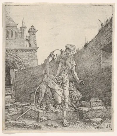 Saint Jerome Walking in a Churchyard